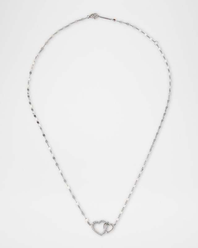 Interlocking Diamond Heart Pendant Necklace